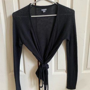 Knit Black Wrap Shirt XS - aerie